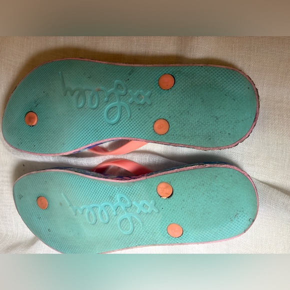 Lilly Pulitzer Coral Reef Flip Flops Preppy Beach Sandals Size 8.5 Fair - Picture 8 of 10